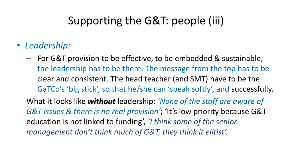 supporting the g t people iii