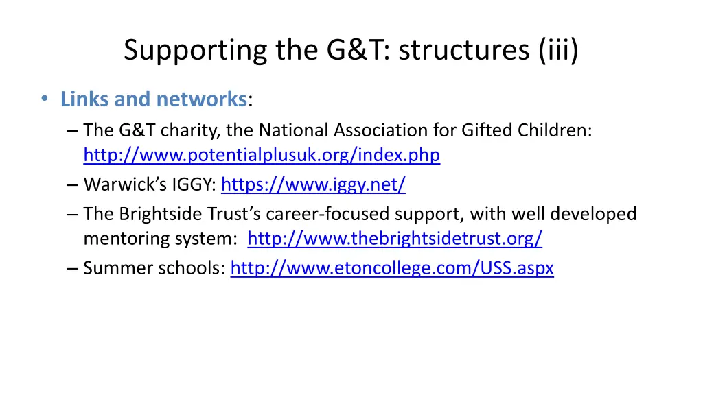 supporting the g t structures iii