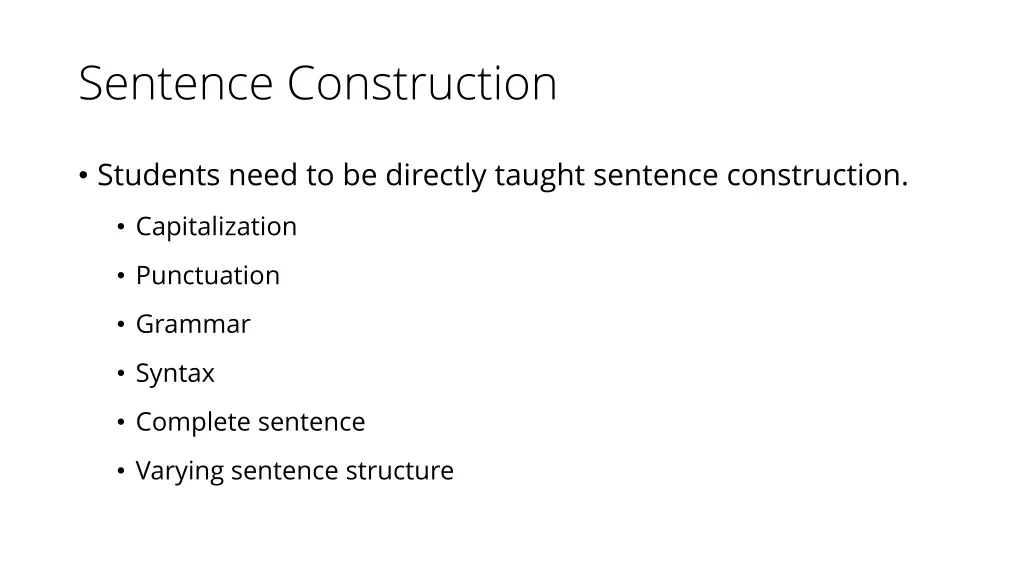 sentence construction