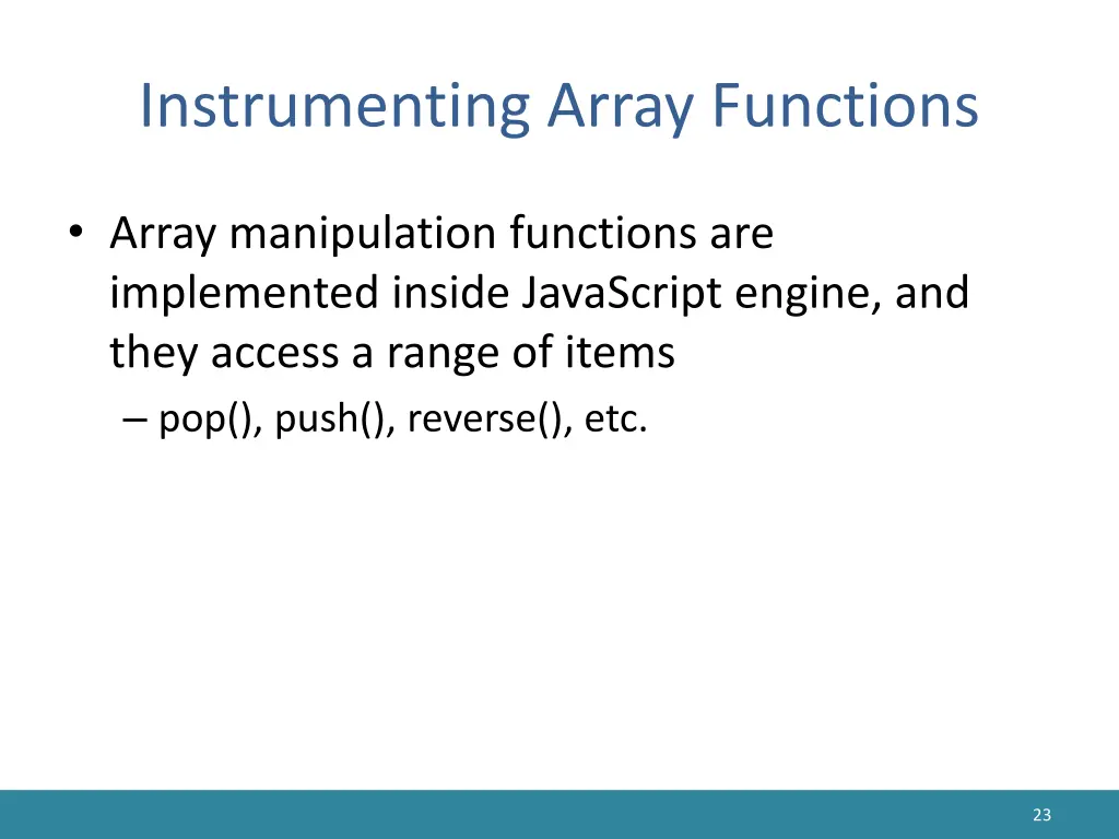 instrumenting array functions