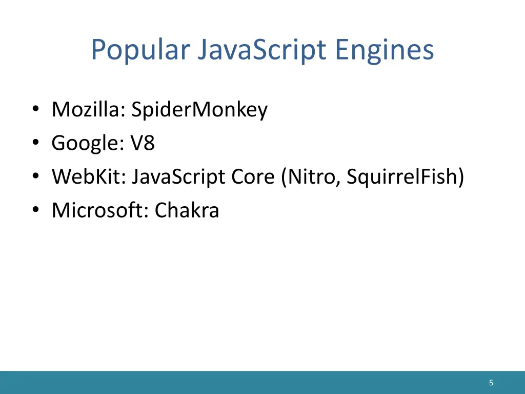 popular javascript engines