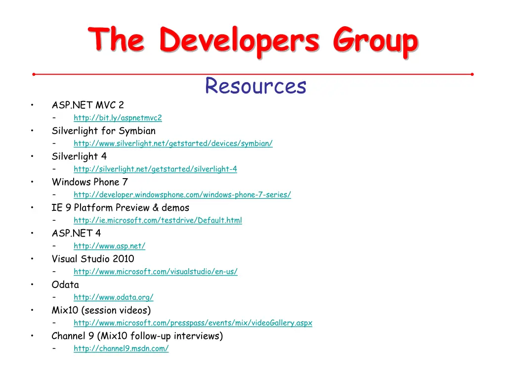 the developers group resources asp net mvc 2 http