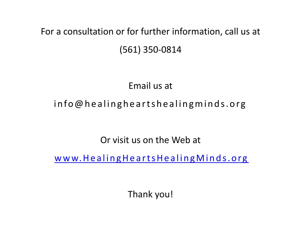 for a consultation or for further information