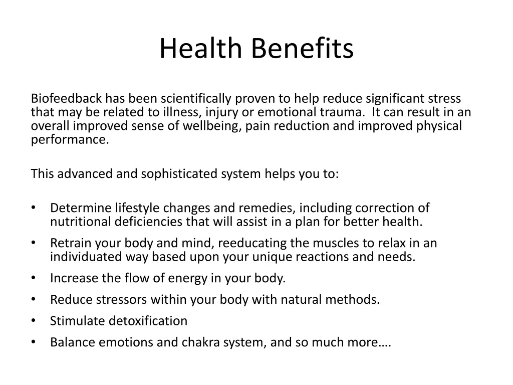 health benefits