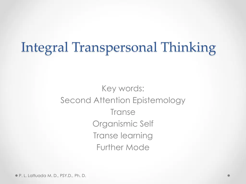 integral transpersonal thinking