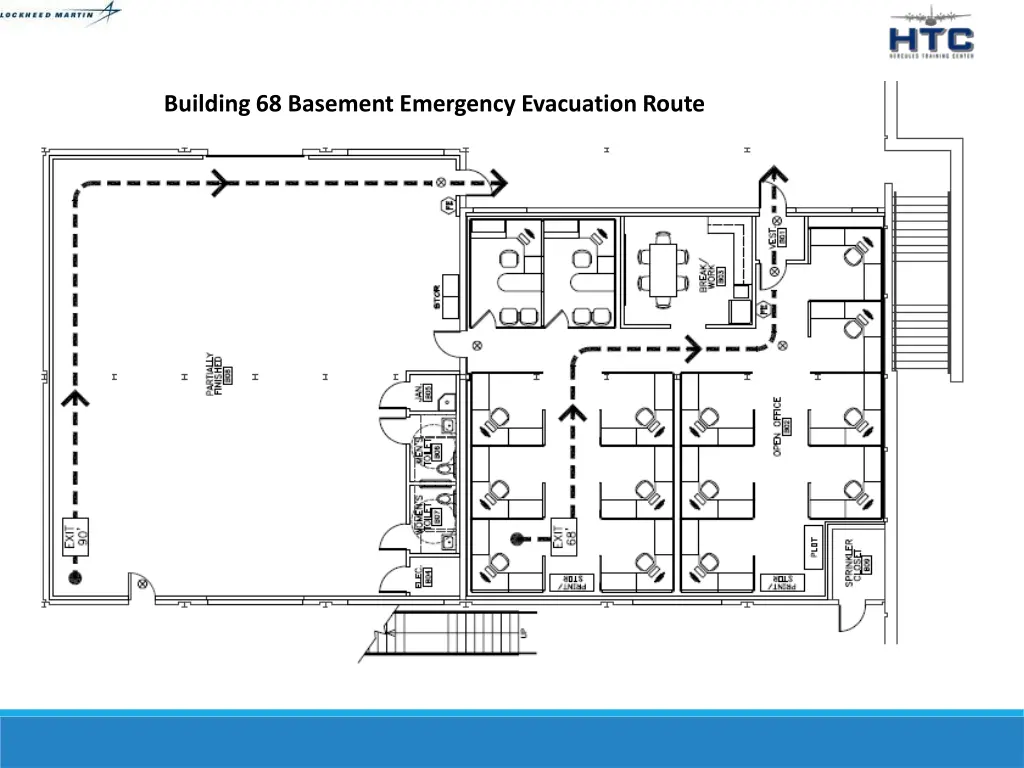 building 68 basement emergency evacuation route