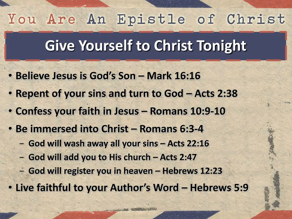 give yourself to christ tonight