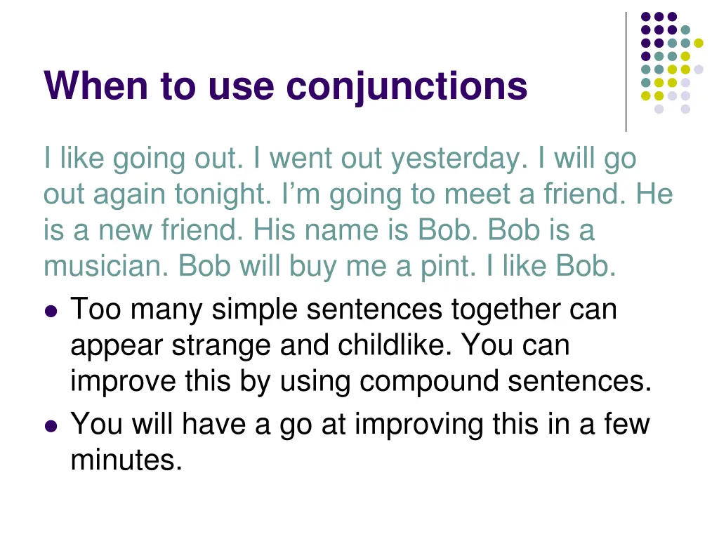 when to use conjunctions
