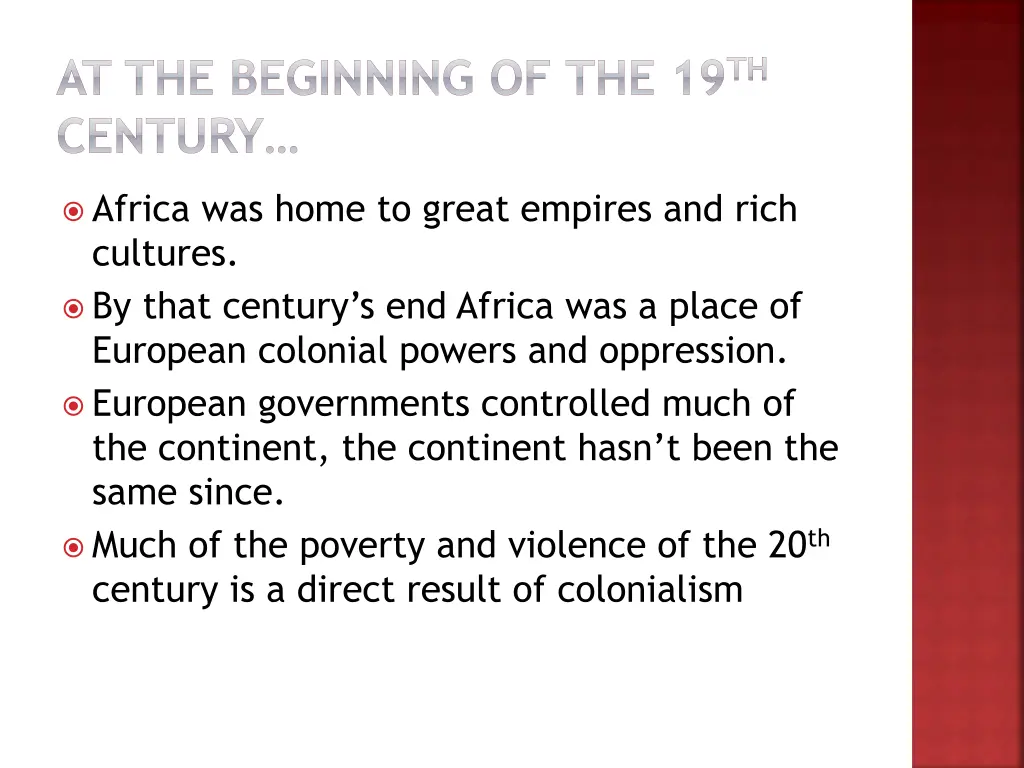 at the beginning of the 19 th century