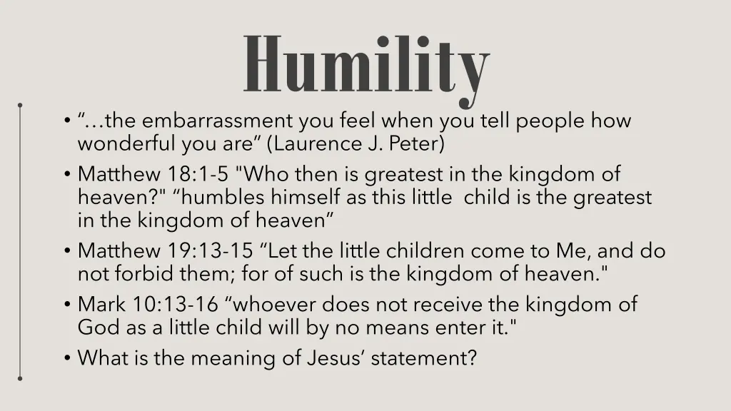 humility