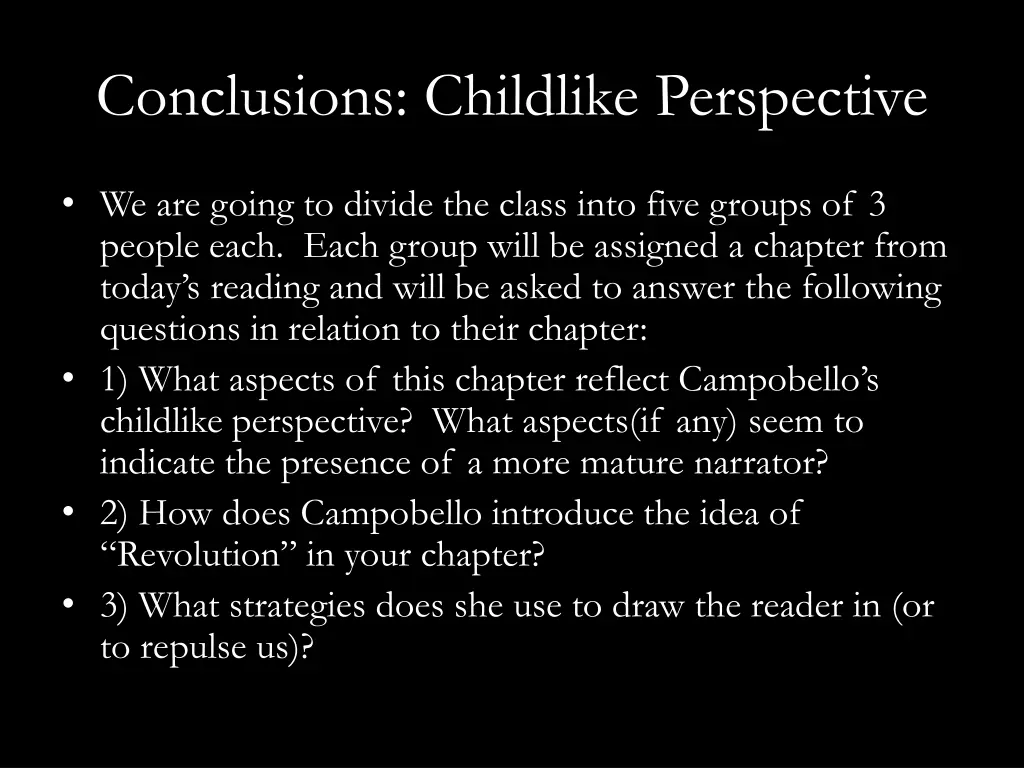 conclusions childlike perspective