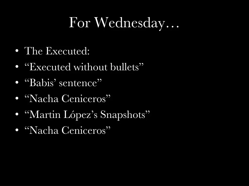 for wednesday