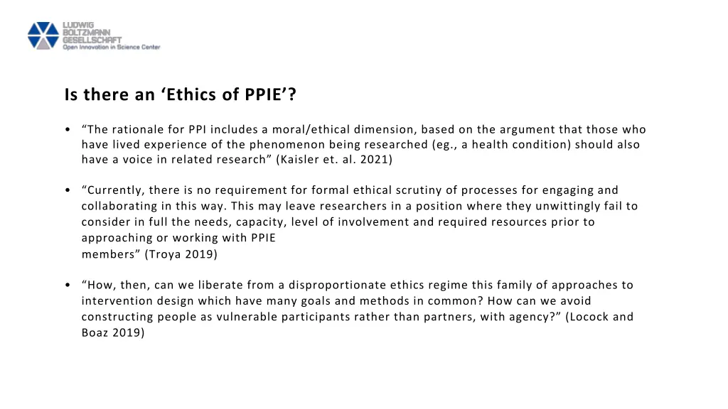 is there an ethics of ppie