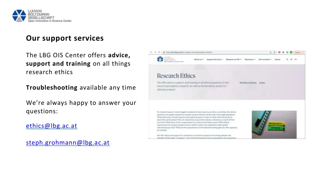 our support services