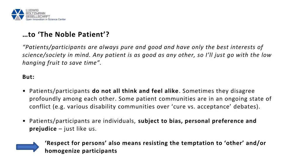 to the noble patient