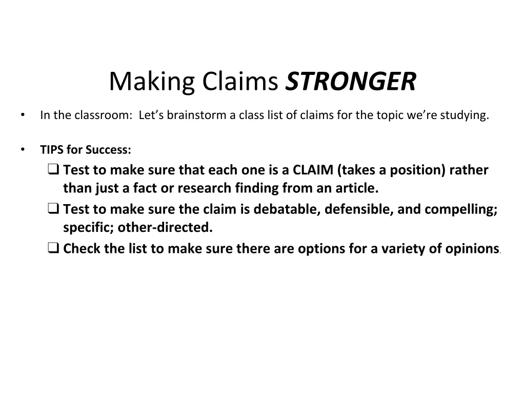 making claims stronger 1