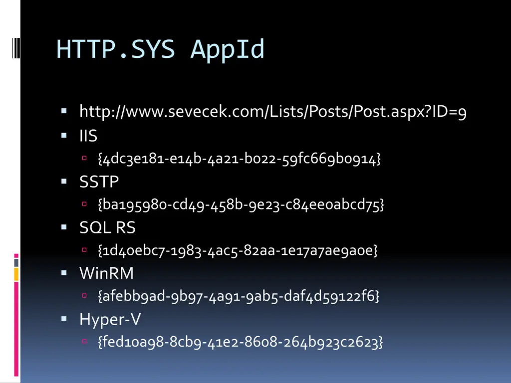 http sys appid