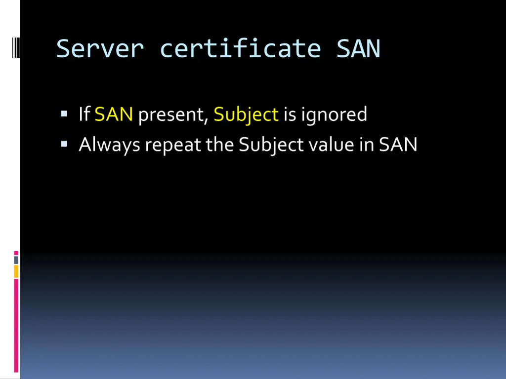 server certificate san