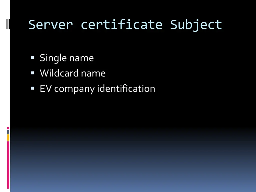 server certificate subject