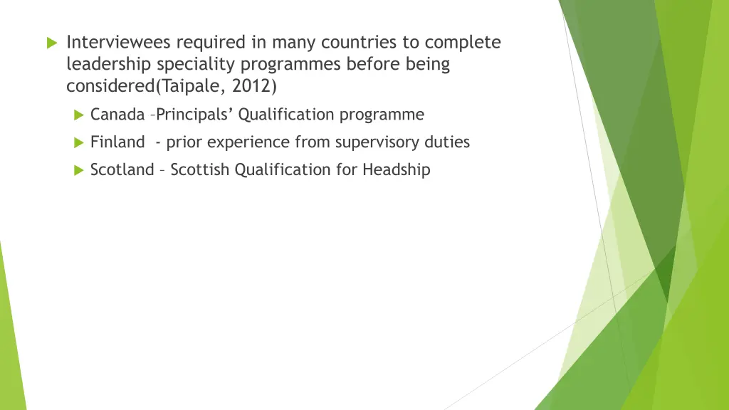 interviewees required in many countries