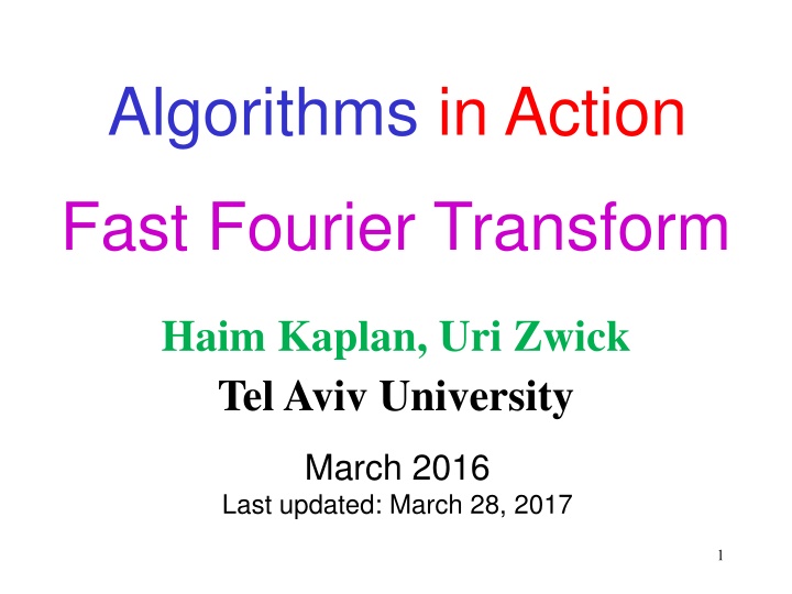 algorithms in action