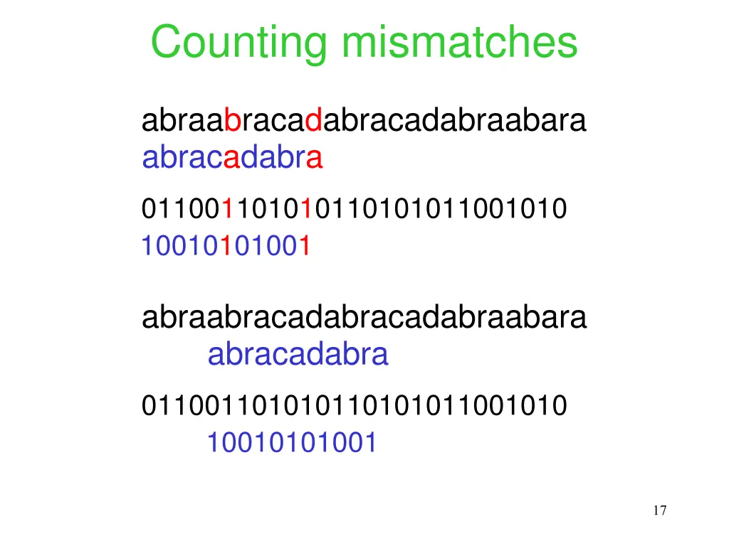 counting mismatches 1