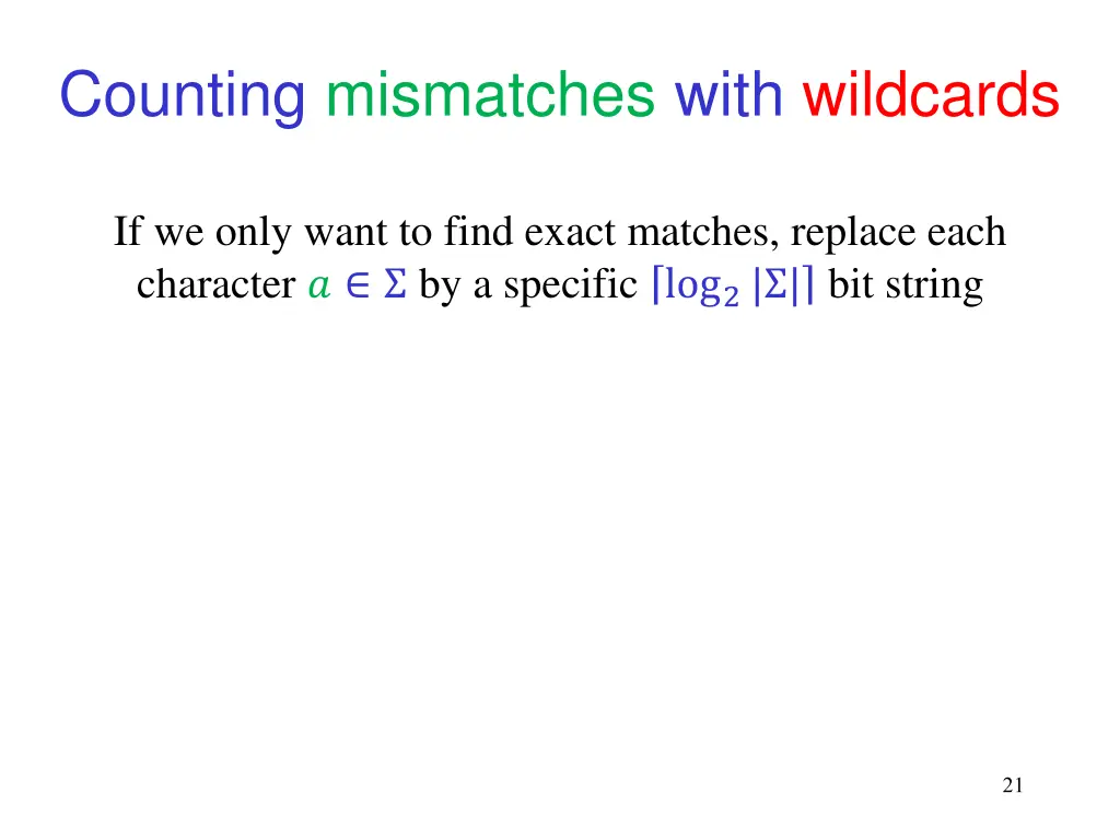 counting mismatches with wildcards 1