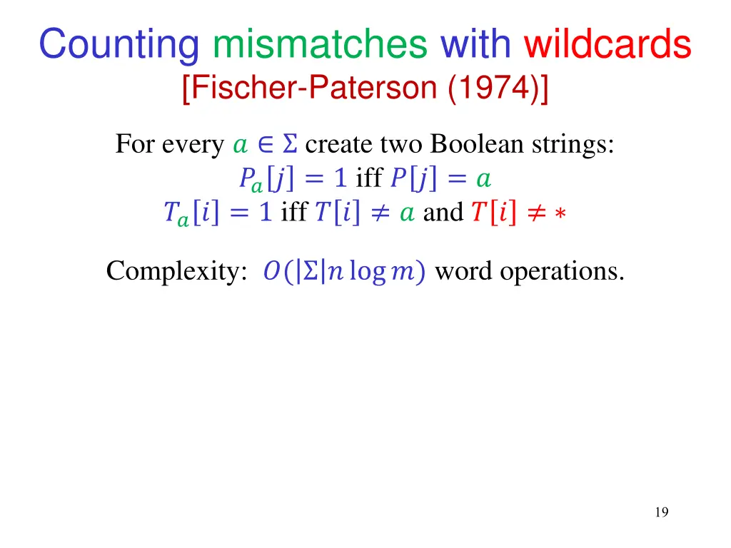 counting mismatches with wildcards fischer