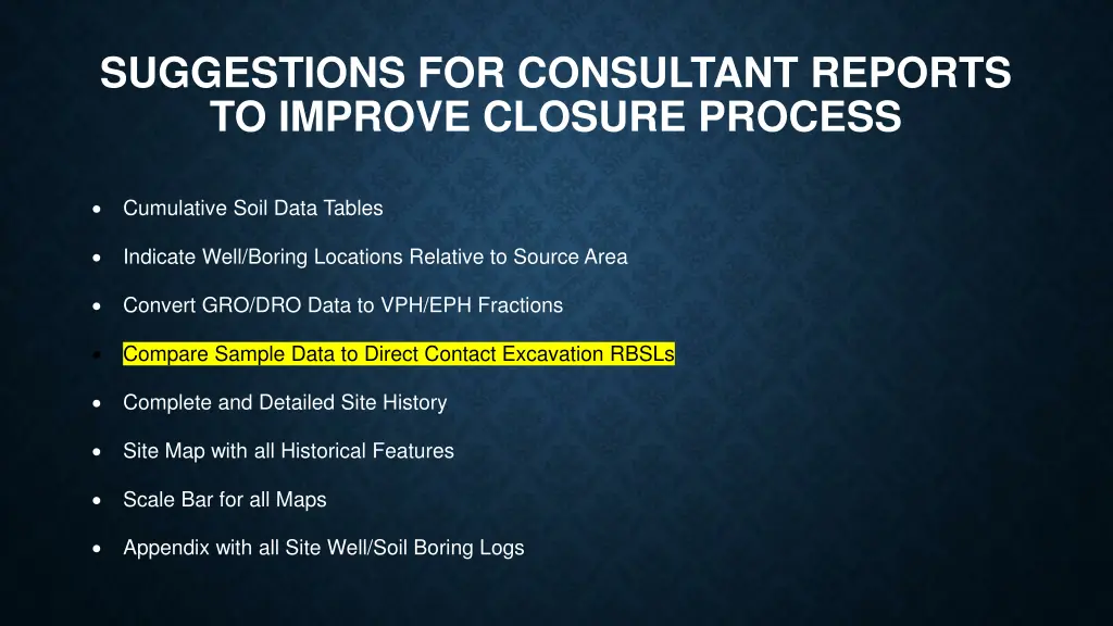 suggestions for consultant reports to improve