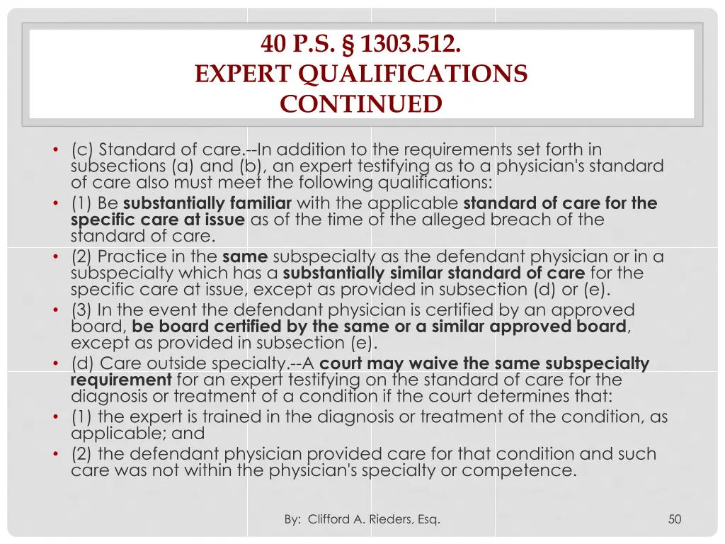 40 p s 1303 512 expert qualifications continued