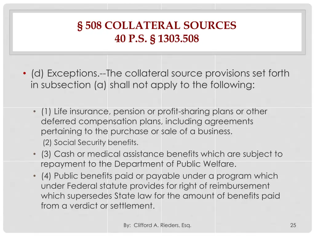 508 collateral sources 40 p s 1303 508 1
