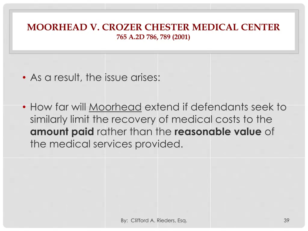 moorhead v crozer chester medical center 1