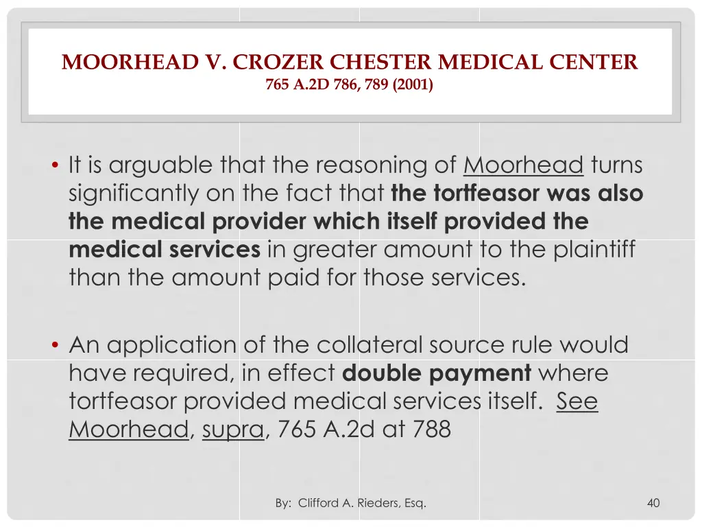 moorhead v crozer chester medical center 2