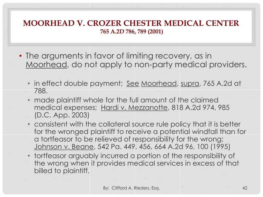 moorhead v crozer chester medical center 4