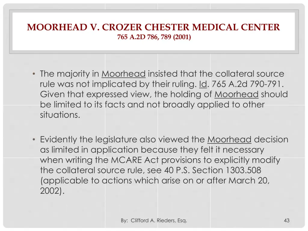 moorhead v crozer chester medical center 5
