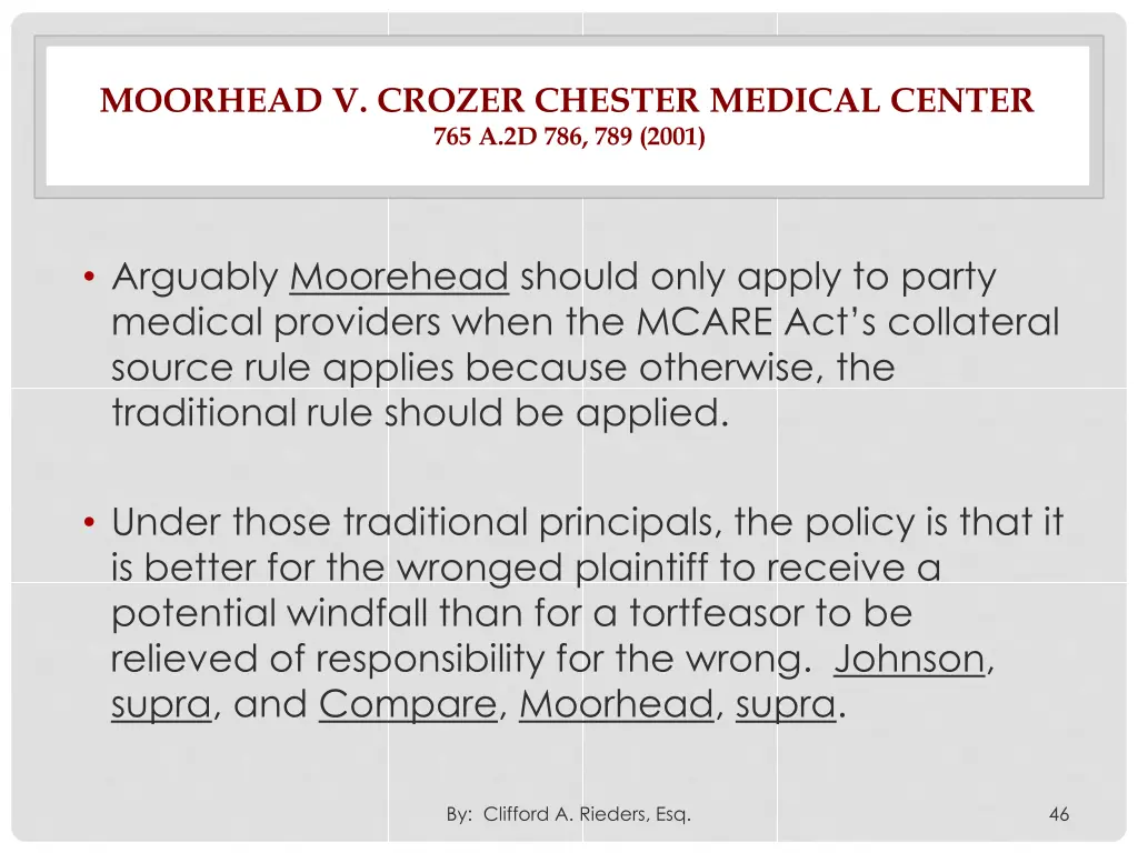 moorhead v crozer chester medical center 8