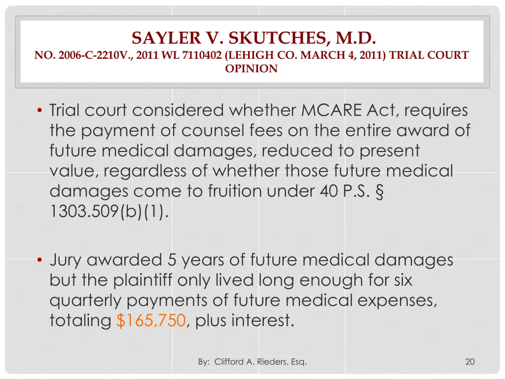 sayler v skutches m d no 2006 c 2210v 2011 1