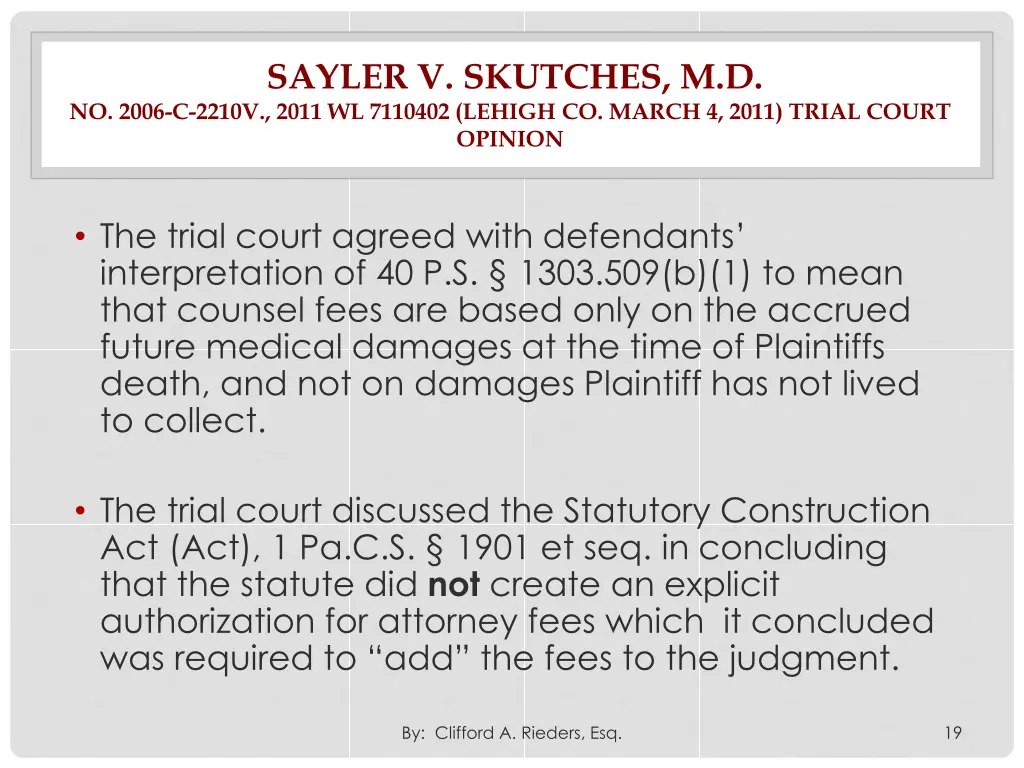 sayler v skutches m d no 2006 c 2210v 2011