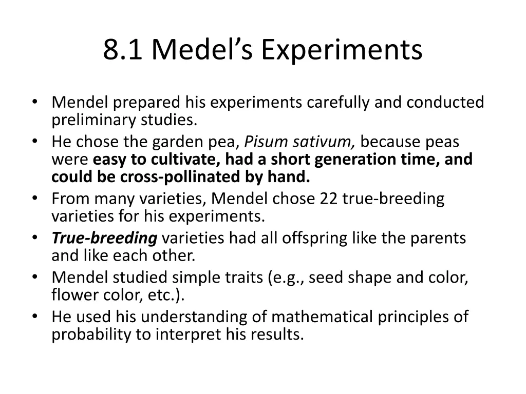 8 1 medel s experiments