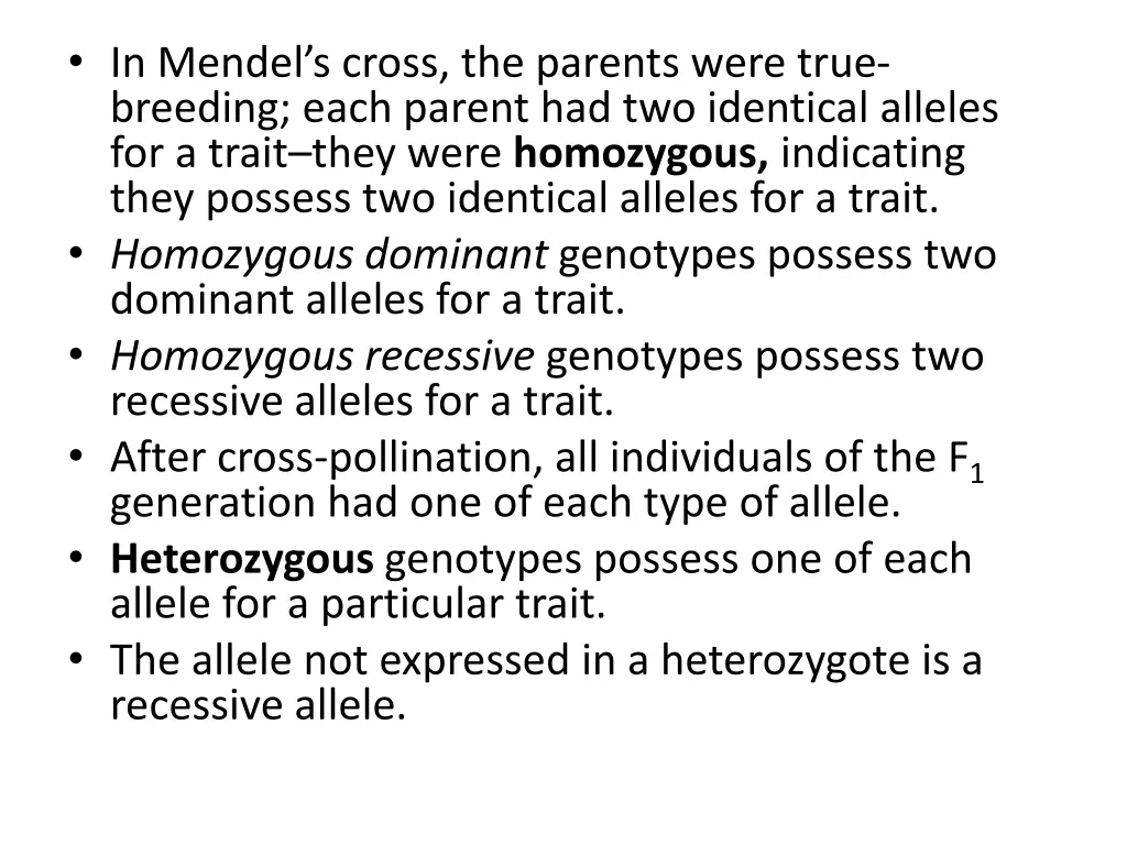 in mendel s cross the parents were true breeding