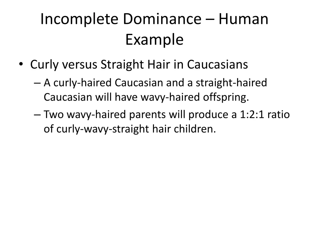 incomplete dominance human example