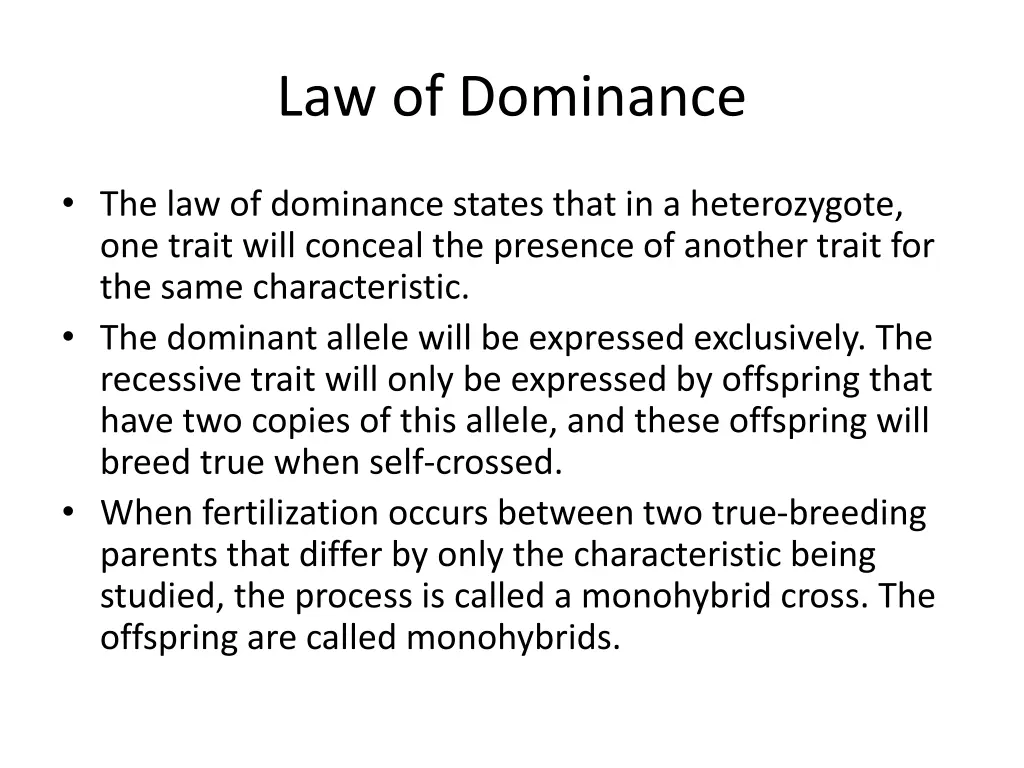 law of dominance