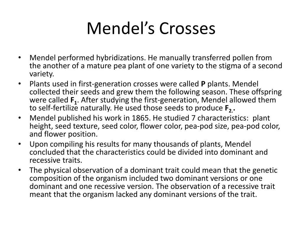 mendel s crosses