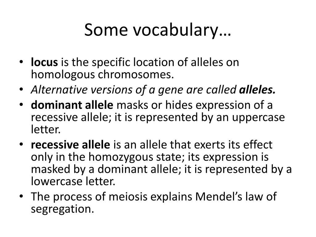 some vocabulary