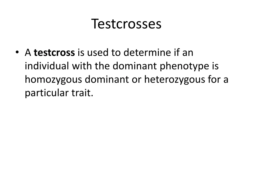 testcrosses