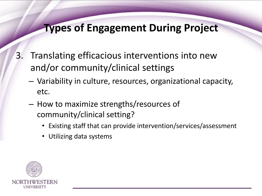 types of engagement during project 2