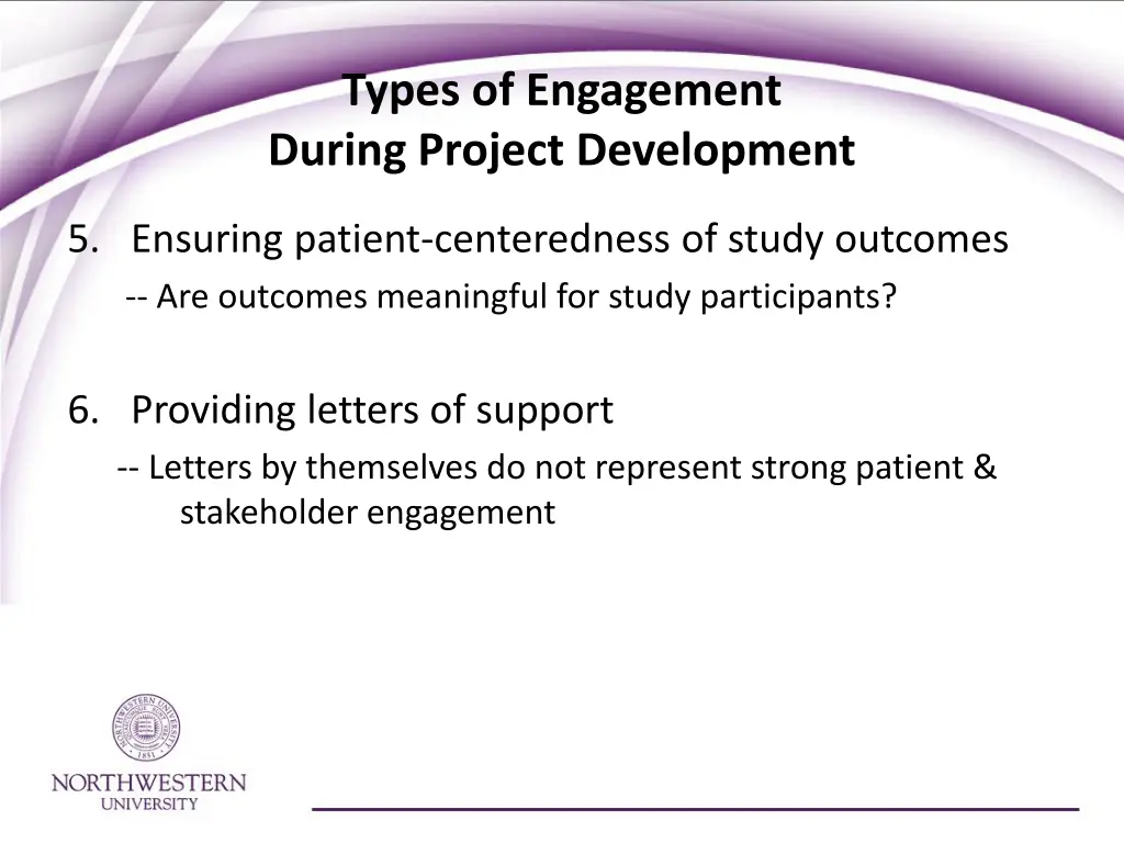 types of engagement during project development 3