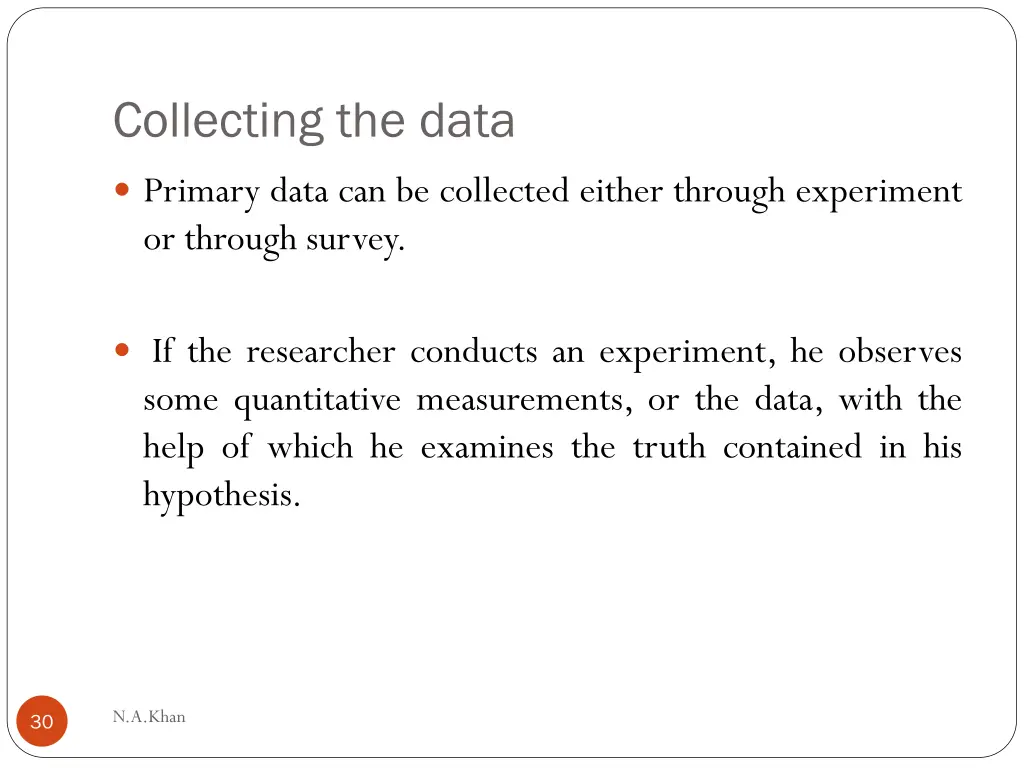 collecting the data