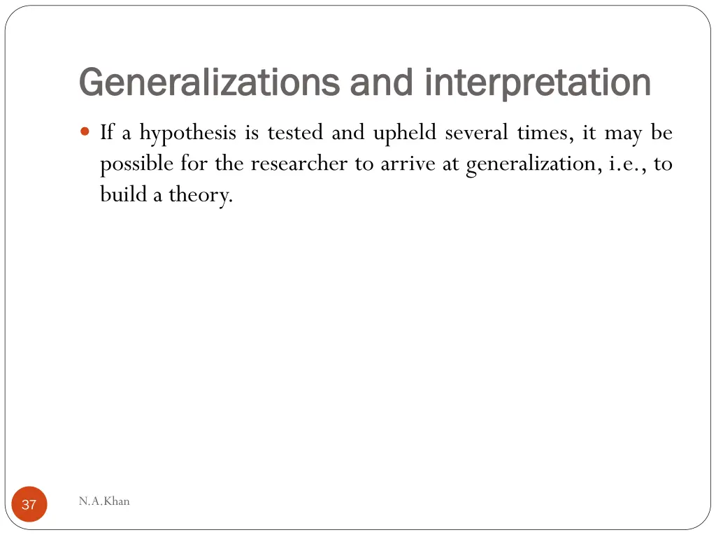 generalizations and interpretation