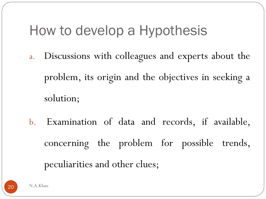 how to develop a hypothesis